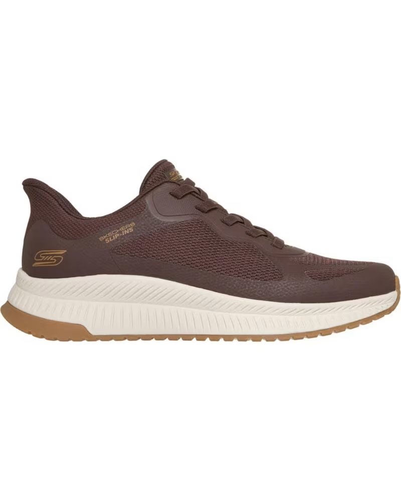 SKECHERS BOBS SPORT SQUAD CH SCARPE UOMO MARRONE MARRON