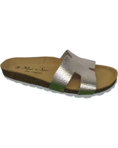 KATOSINES SANDALE BIO EN CUIR CONFORTABLE SEMELLE INTÉRIEURE EN POUR FEMME TAILLES 36 À 41 FABRIQUÉ EN ESPAGNE MODÈLE 130 ARGENT