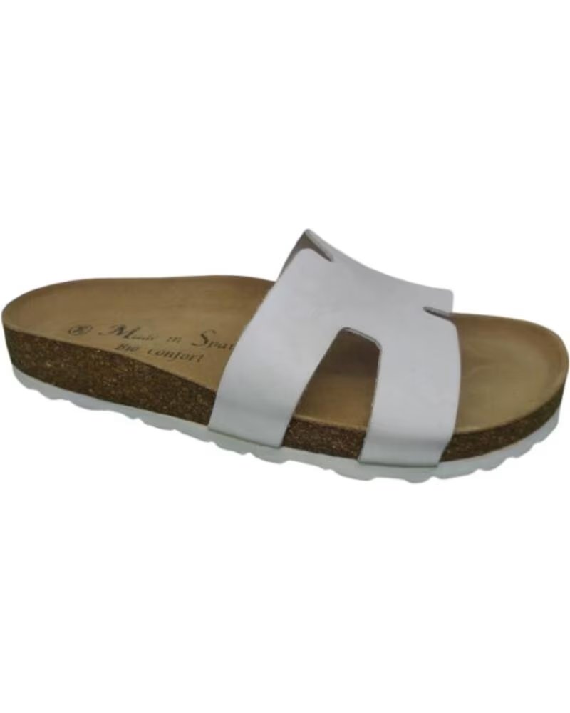 KATOSINES SANDALIA BIO DE PIEL COMODA PLANTILLA DE PARA MUJER TALLAS 36 A 41 HECHO EN ESPANA MODELO 130 BLANCO