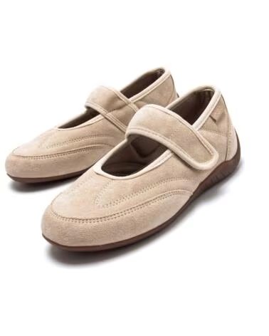 MTNG 40090 BEIGE BALLERINA-STYLE SHOES WITH VELCRO CLOSURE