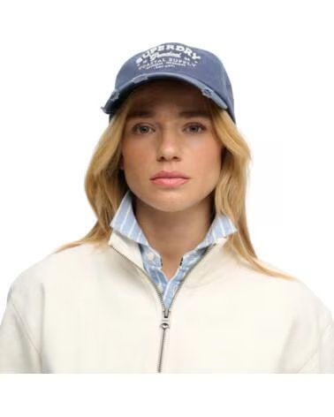 SUPERDRY CAPPELLO BLU RICAMATO AZUL