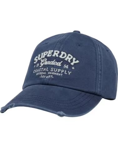 SUPERDRY CAPPELLO BLU RICAMATO AZUL