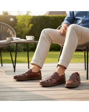 TIMBOS CLOSED SANDAL 133384 LEATHER MARRóN