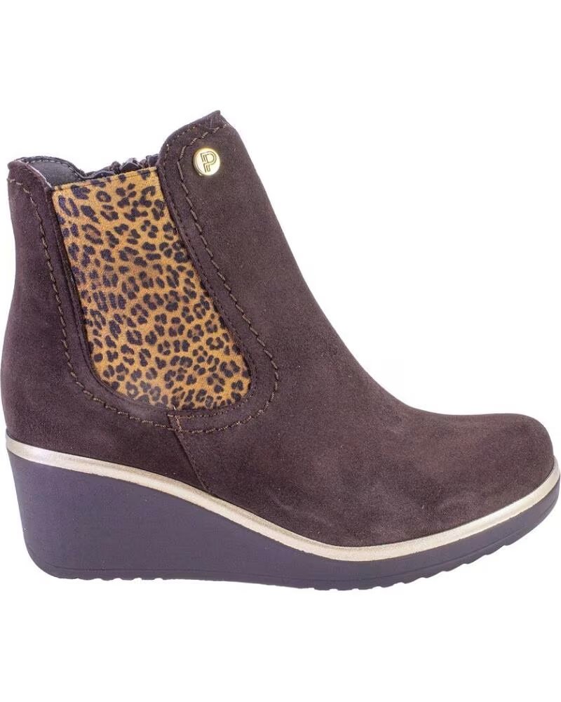 PITILLOS 20535 STIVALETTI DA DONNA MARRONE CAMOSCIO CROSTA DI CUOIO MARRON