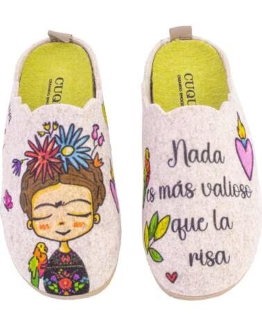 CUQUE 55051RISA Zapatillas de casa de mujer beige BEIGE