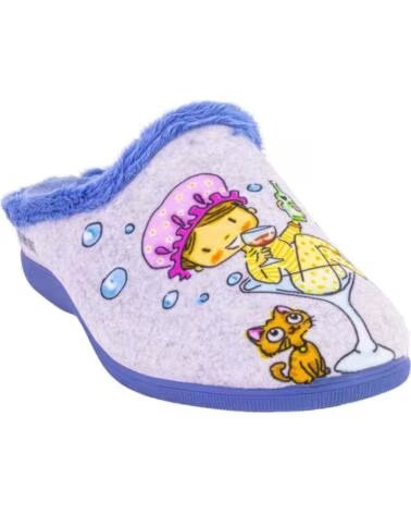 CUQUE 55116BRINDO Zapatillas de casa de mujer azul AZUL