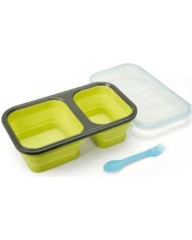 PORTE-ALIMENTS PLIABLE DOUBLE EN SILICONE VERT