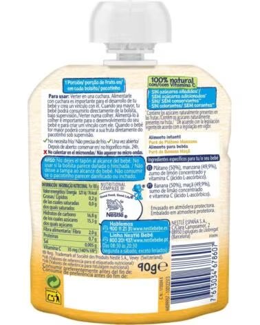 NESTLE NATURNES PURÉ DE BANANA E MAÇÃ 90 G