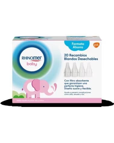 NARHINEL RECARGAS MACIAS DESCARTÁVEIS PARA ASPIRADOR NASAL COM FILTROS ABSORVENTES 20 UNIDADES