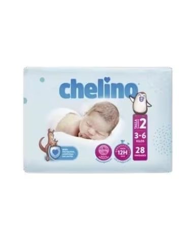 FRALDAS CHELINO TAMANHO 2 3-6 KG 28 UNIDADES