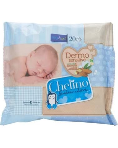CHELINO DERMO SENSITIVE TOALHITAS HÚMIDAS PARA BEBÉS COM ÓLEO DE AMÊNDOAS DOCES E ALOE VERA
