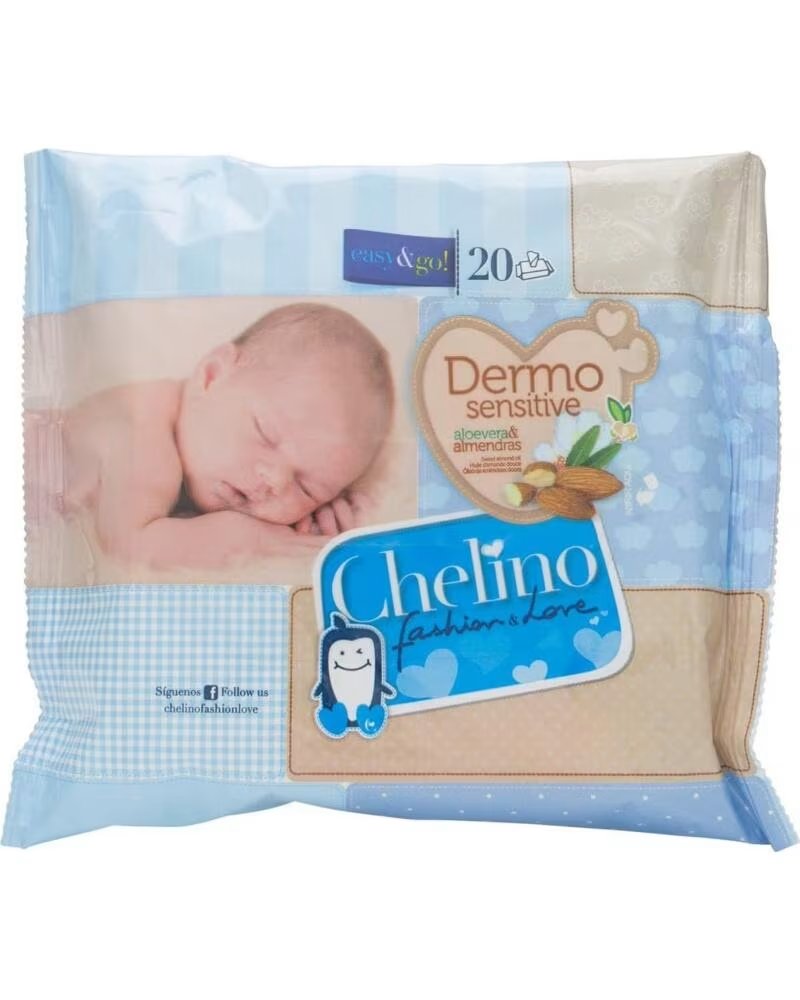 CHELINO DERMO SENSITIVE FEUCHTTÜCHER FÜR BABYS MIT SÜSSEM MANDELÖL UND ALOE VERA