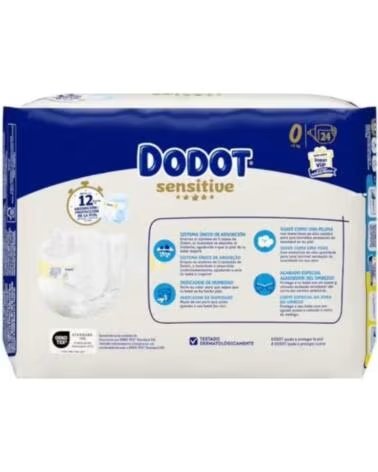 DODOT SENSITIVE T-0 FALDAS PARA BEBÉS PREMATUROS MENORES DE 3KG