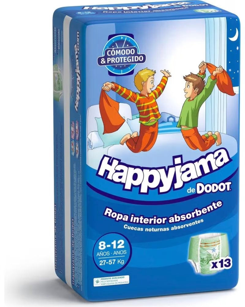 FRALDA ABSORVENTE DODOT HAPPYJAMA 8-12 ANOS 27-57 KG MENINO 13 UNIDADES