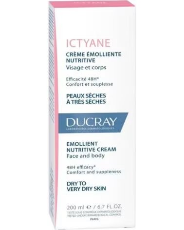DUCRAY ICTYANE NÄHRENDE EMOLLIENT CREME GESICHT UND KÖRPER 200 ML