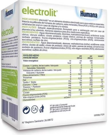HUMANA ELECTROLIT SOLUTION DE RÉHYDRATATION ORALE