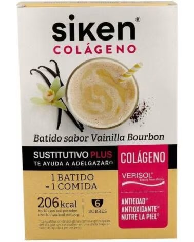 SIKEN SUBSTITUTO PLUS COLAGÉNIO BATIDO BAUNILHA BOURBON 6 SAQUETAS