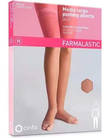 THIGH HIGH STOCKING LACE TOP OPEN TOE NORMAL COMPRESSION FARMALASTIC