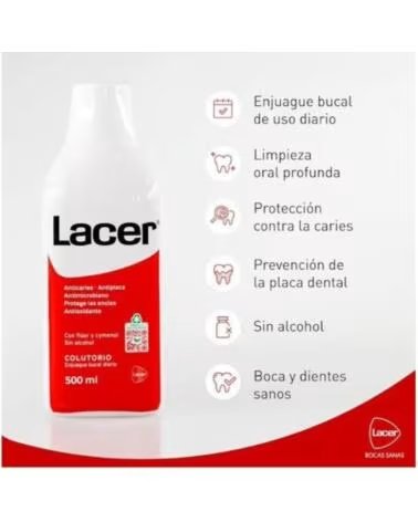 LACER MOUTHWASH DAILY ORAL RINSE 1000ML ALCOHOL-FREE WITH FLUORIDE