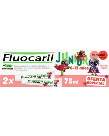 FLUOCARIL PASTA DENTÍFRICA INFANTIL JUNIOR SABOR FRUTOS VERMELHOS DUPLO 2 X 75 ML