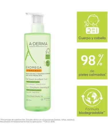 A-DERMA EXOMEGA CONTROL GEL DE LIMPEZA EMOLIENTE 2 EM 1 500 ML