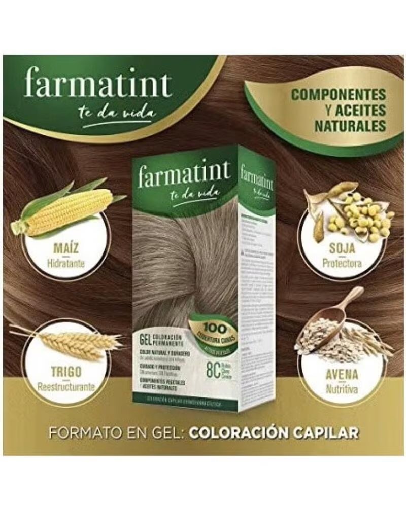 FARMATINT GEL 8C BLOND CLAIR CENDRÉ 135ML