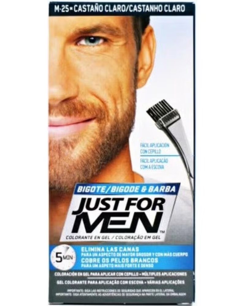 JUST FOR MEN GEL FÄRBUNG FÜR BART UND SCHNURRBART M-25 HELLBRAUN