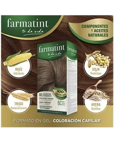 FARMATINT GEL HAARFÄRBEMITTEL PERMANENTE HAARFÄRBUNG 6C DUNKELASCHBLOND