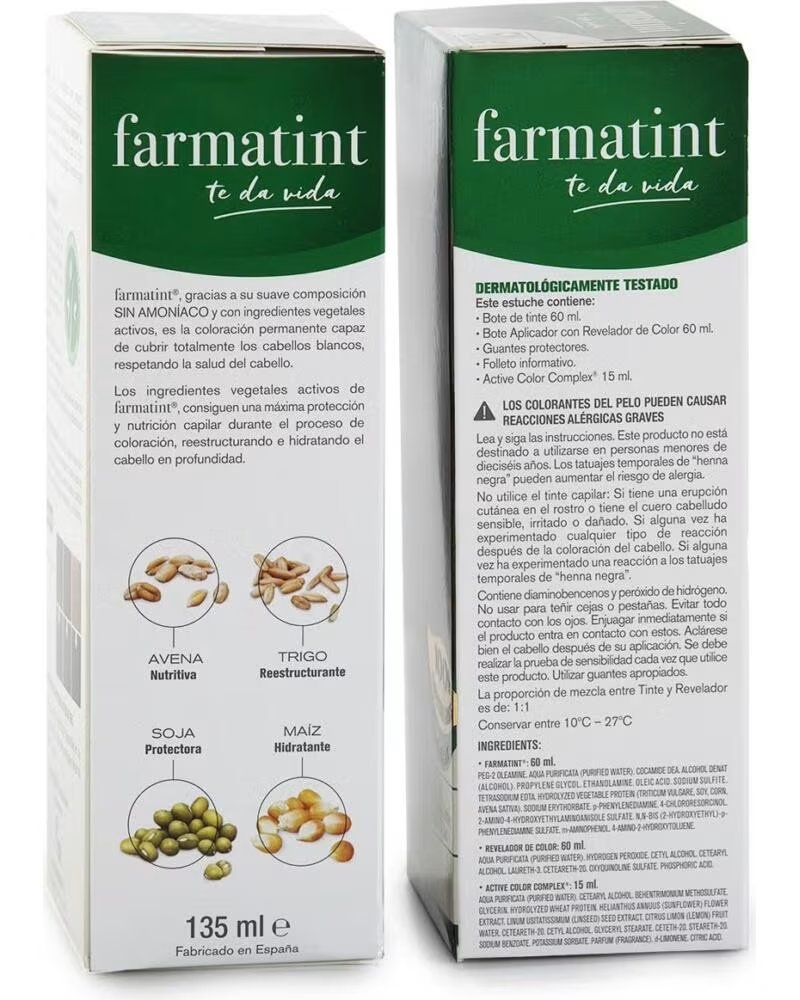 FARMATINT PERMANENT GEL HAIR COLOR 1N BLACK