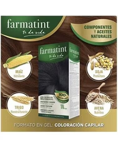 FARMATINT PERMANENT GEL HAIR COLOR 1N BLACK