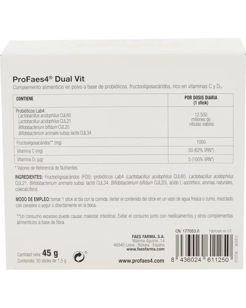 PROFAES4 PROBIOTIQUES DUAL VIT 30 STICKS