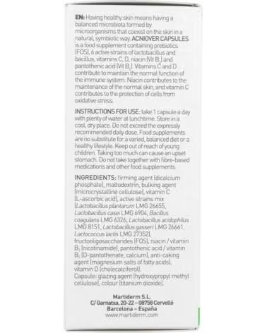 MARTIDERM ACNIOVER CÁPSULAS 60 UNIDADES