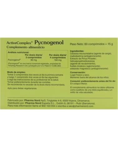 ACTIVECOMPLEX PYCNOGENOL SUPLEMENTO ALIMENTAR 60 COMPRIMIDOS