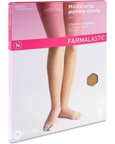 FARMALASTIC OBERSCHENKELSTRUMPF ZEHENOFFEN BEIGE GRÖSSE S