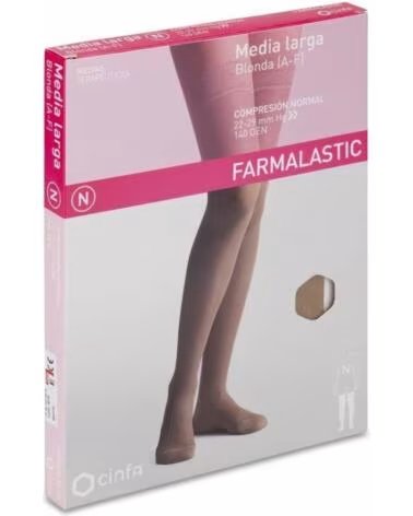 FARMALASTIC OBERSCHENKELSTRUMPF MIT SPITZENRAND NORMALE KOMPRESSION EXTRA GROSS BEIGE