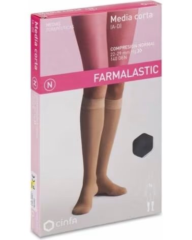 FARMALASTIC MEDIA CORTA A-D COMPRESIÓN NORMAL TALLA PEQUEÑA NEGRO