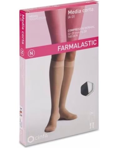 FARMALASTIC MEDIA CORTA A-D COMPRESIÓN NORMAL TALLA EXTRA GRANDE NEGRO