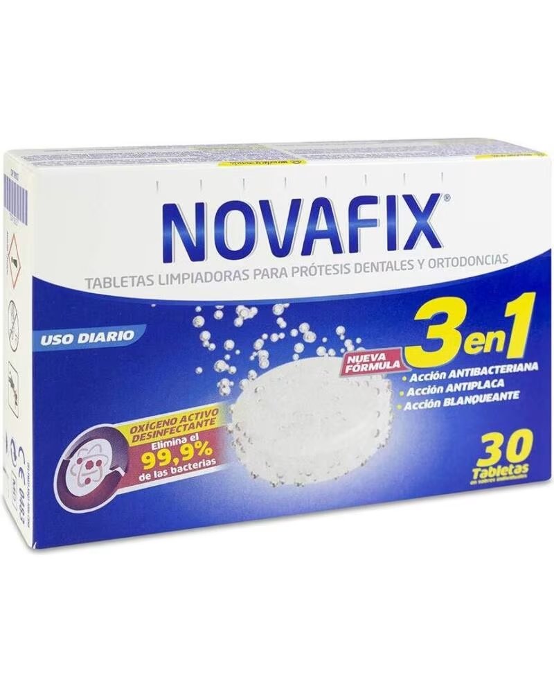 NOVAFIX ANTIBAKTERIELLE ZAHNPROTHESEN-REINIGUNGSTABLETTEN 3 IN 1