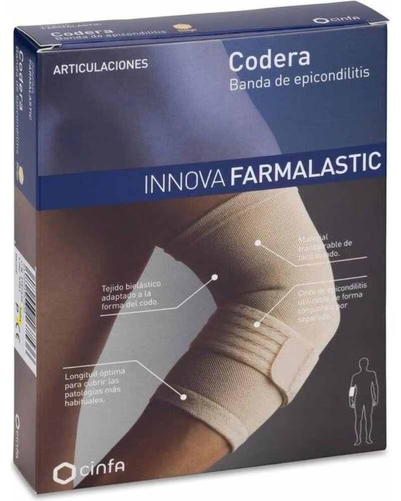 FARMALASTIC INNOVA ELLENBOGENBANDAGE MIT EPICONDYLITIS-BAND GRÖSSE KLEIN