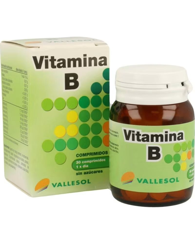 VALLESOL COMPLEX VITAMINA B COMPLEJO ALIMENTICIO 30 COMPRIMIDOS