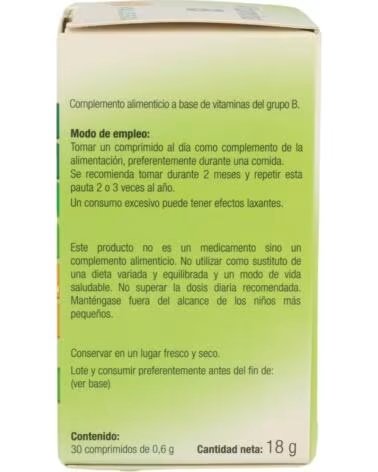 VALLESOL COMPLEX VITAMINA B COMPLEJO ALIMENTICIO 30 COMPRIMIDOS
