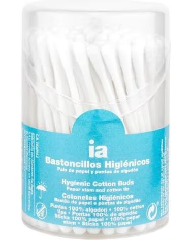 INTERAPOTHEK BASTONCILLOS HIGIÉNICOS DE ALGODÓN 100 UNIDADES