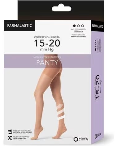 FARMALASTIC PANTY MEDIAS DE COMPRESIÓN LIGERA 15-20 MMHG TALLA LARGA BEIGE