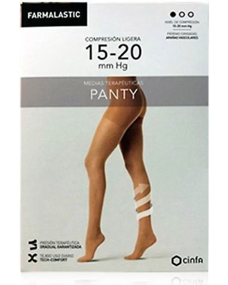 FARMALASTIC PANTY MEDIAS DE COMPRESIÓN LIGERA 15-20 MMHG TALLA LARGA BEIGE