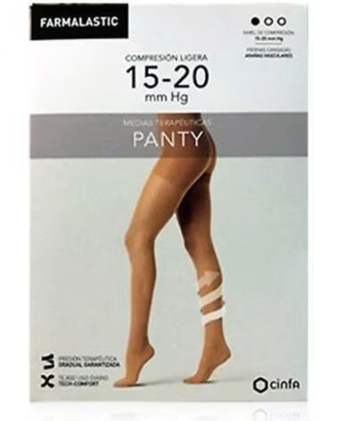FARMALASTIC LEICHTE KOMPRESSIONSSTRÜMPFE STRUMPFHOSE 15-20 MM HG FARBE CAMEL GRÖSSE S
