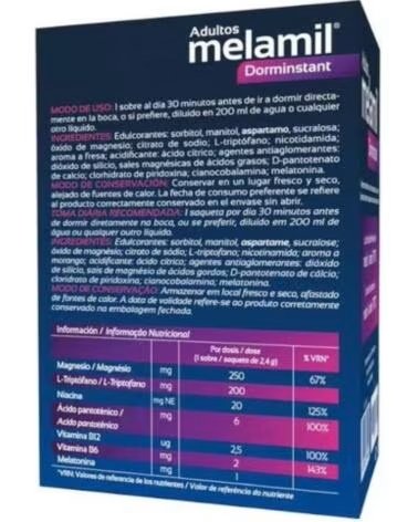 MELAMIL DORMINSTANT ERWACHSENE NAHRUNGSERGÄNZUNGSMITTEL MELATONIN