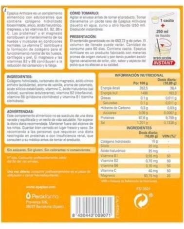 EPAPLUS ARTHICARE COLÁGENO SILICIO ÁCIDO HIALURÓNICO MAGNESIO SABOR VAINILLA 653,72 G