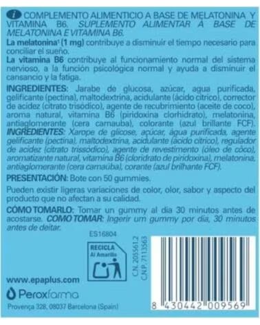 EPAPLUS SLEEPCARE MELATONINA FAMILY GUMMIES 50 UNIDADES