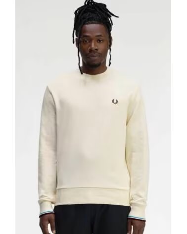 SUDADERA FRED PERRY M7535 CRUDO BEIGE