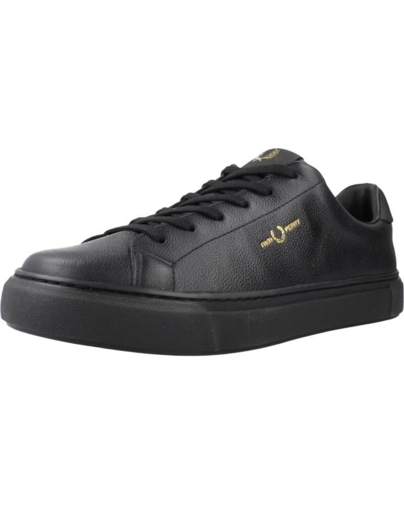 FRED PERRY B71 TUMBLED LEATHER SNEAKER SCHWARZ 102BLACK